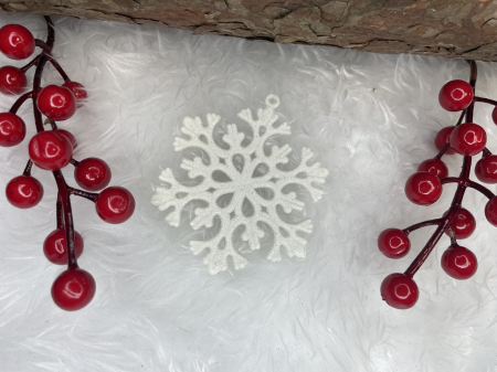 Decoratiune brad fulg de zapada, set 8 bucati, 8cm, alb [16]