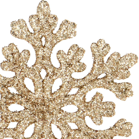 Decoratiune brad fulg de zapada, set 8 bucati, 8cm, auriu [4]