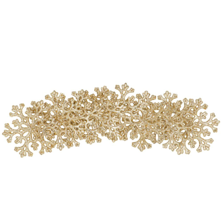 Decoratiune brad fulg de zapada, set 8 bucati, 8cm, auriu [5]