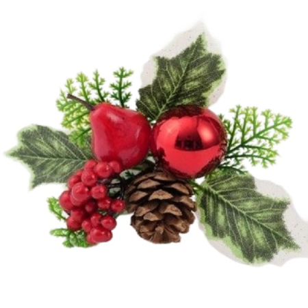 Decoratiune de Craciun, , 15 x 23 cm, Model Buchetel 1, Multicolor [1]