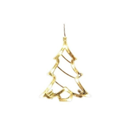 ✨TOATE PRODUSELE✨ - Decoratiune de Craciun Luminoasa in forma de Brad, 21x13 cm, cu Ventuza, Alb Cald, 