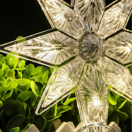 Decoratiune de Craciun Luminoasa in forma de Fulg, cu Ventuza, Alb Cald [5]