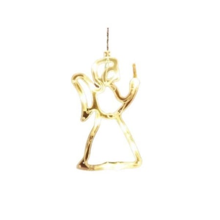 ✨TOATE PRODUSELE✨ - Decoratiune de Craciun Luminoasa in forma de Ingeras 21x12 cm, cu Ventuza, Alb Cald, 