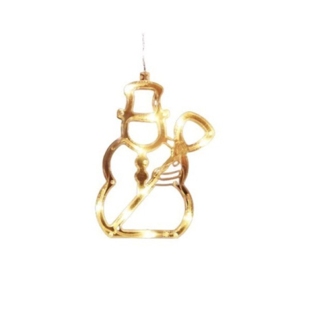 ✨TOATE PRODUSELE✨ - Decoratiune de Craciun Luminoasa in forma de Om de zapada 19x18 cm, cu Ventuza, Alb Cald, 