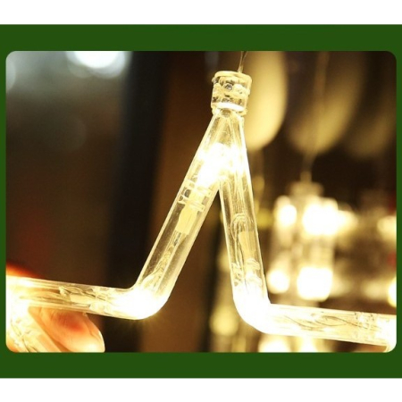 Decoratiune de Craciun Luminoasa in forma de Stea 19x18 cm, cu Ventuza, Alb Cald,  [3]