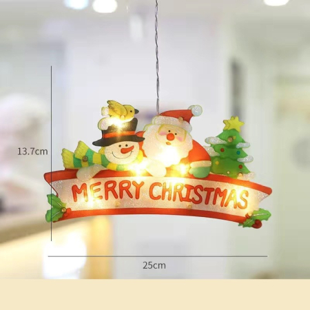 Decoratiune de Craciun pentru fereastra , Merry Christmas, cu LED-uri, 24 cm, alb cald [1]