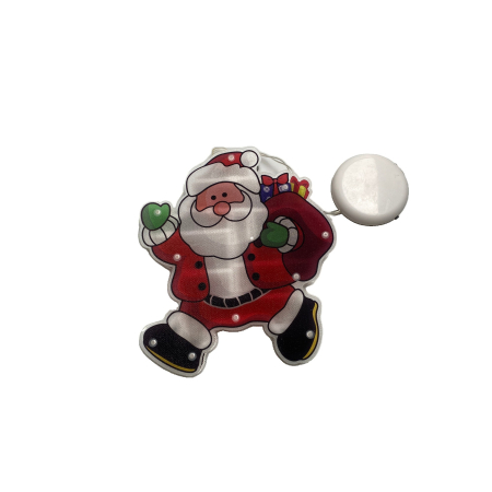 Decoratiune de Craciun pentru fereastra Mos Craciun cu sac, cu LED-uri, 22 cm, alb cald [4]