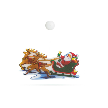 Decoratiune de Craciun pentru fereastra , Sanie cu reni, cu LED-uri, 26 cm, alb cald [5]