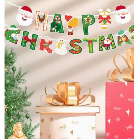 Decoratiune de Craciun, , Tip Banner, 16 Piese, pentru Usa sau Perete, Multicolor, Sfoara Inclusa, Model C [2]