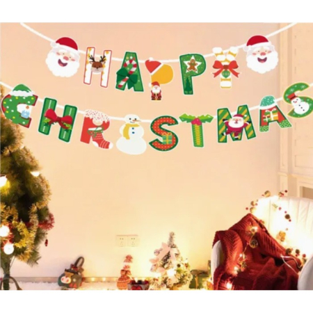 Decoratiune de Craciun, , Tip Banner, 16 Piese, pentru Usa sau Perete, Multicolor, Sfoara Inclusa, Model C [4]