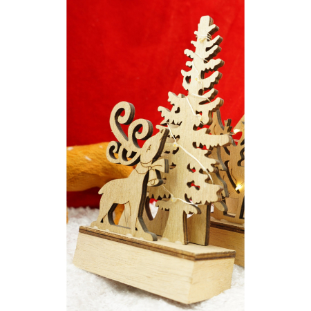 Decoratiune luminoasa, peisaj de iarna, maro, lungime: 11 cm, latime: 5 cm, inaltime: 19 cm, lemn, interior/exterior [4]