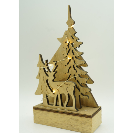 Decoratiune luminoasa, peisaj de iarna, maro, lungime: 11 cm, latime: 5 cm, inaltime: 19 cm, lemn, interior/exterior [3]