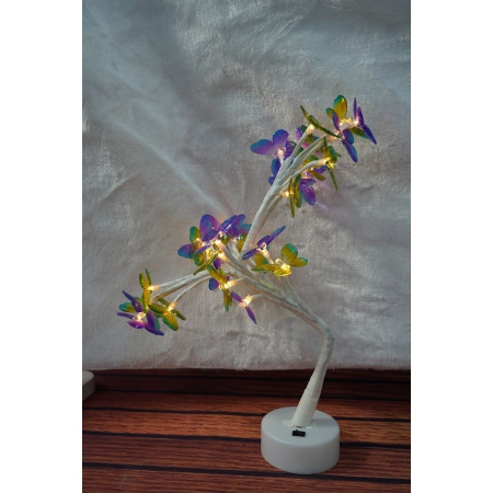 Decoratiune luminoasa, , Tip copac cu fluturi, cu baterii/USB [5]