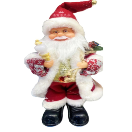 ✨TOATE PRODUSELE✨ - Decoratiune Mos Craciun, , Animat, care Canta si Danseaza, Imbracat Festiv, 30 x 10 x 12 cm, Rosu