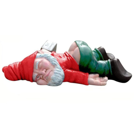 Articole pentru Gradina si Bricolaj - Decoratiune pentru Gradina, , Model Pitic de Gradina Beat, Statuie Amuzanta pentru Gradina, Decor pentru Gradina, Gnom Beat, 18 cm, Rosu