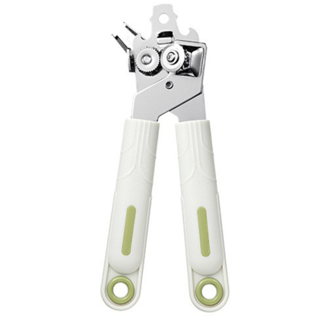 ✨TOATE PRODUSELE✨ - Desfacator de Conserve 3 in 1, , Instrument pentru Deschis Conserve, Sticle, Otel inoxidabil, Simplu de Utilizat, Maner Anti alunecare, 21.5 x 4.7 cm Alb