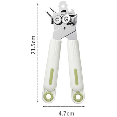 Desfacator de Conserve 3 in 1, , Instrument pentru Deschis Conserve, Sticle, Otel inoxidabil, Simplu de Utilizat, Maner Anti alunecare, 21.5 x 4.7 cm Alb [1]