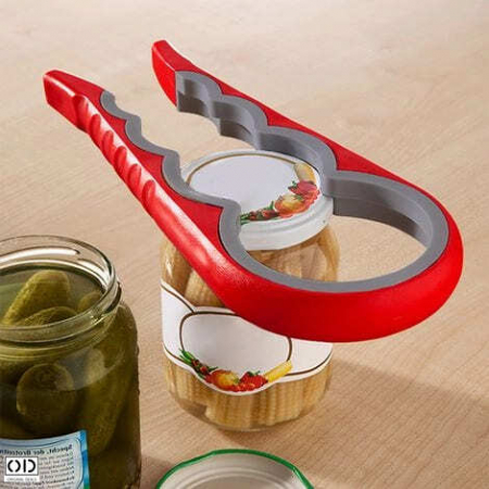 Produse si Accesorii Bucatarie & Baie - Desfacator pentru Capace de Sticle si Borcane, 4 Marimi Universale pentru Desfacut, Plastic PVC, Negru