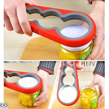 Desfacator pentru Capace de Sticle si Borcane, 4 Marimi Universale pentru Desfacut, Plastic PVC, Negru [5]