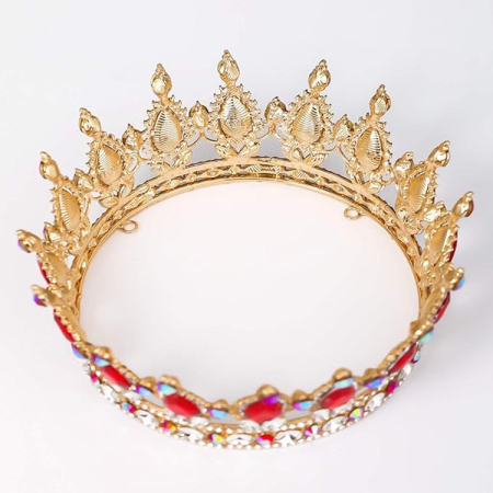 Diadema, , din Aliaj, cu Cristale, Accesoriu Par, Aniversare, Nunta, Petrecere, 15 x 5.3 x 12.5 cm, Rosu/Alb [2]