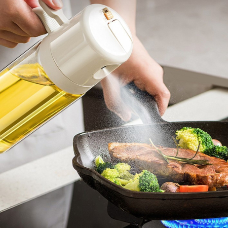 Dispenser pentru Ulei, , prin Curgere si Pulverizare, Deschidere si Inchidere Automata a Rezervorul, 550mL, 11.4x7.8x22.8cm, Gri [3]