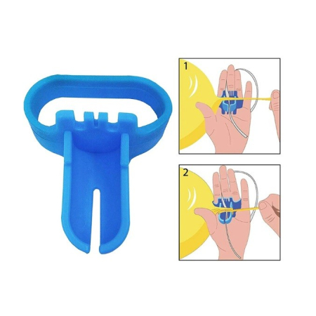Dispozitiv de Legat Baloane, , din Plastic, pentru Mana, 6.5 x 5.5 cm, Albastru [2]