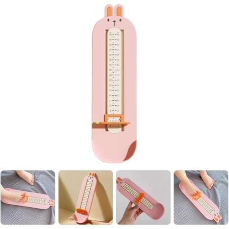 Dispozitiv de Masurat Talpa Piciorului pentru Bebelusi, , 6-24, Model Iepuras, Roz [4]