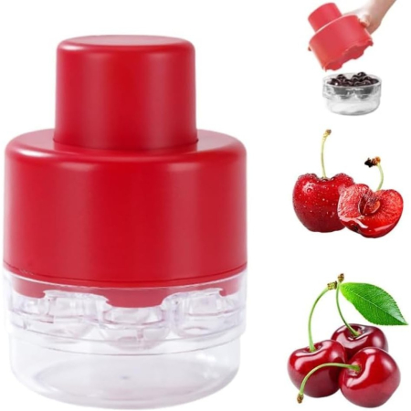 Dispozitiv de Scos Samburi, , Manual, cu 7 Gauri, pentru Cirese, 13 x 9.2 cm, din ABS, Rosu [10]