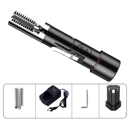 Dispozitiv Electric de Curatare Solzi Peste, , din Otel Inoxidabil, 28 x 5 cm, Negru [4]