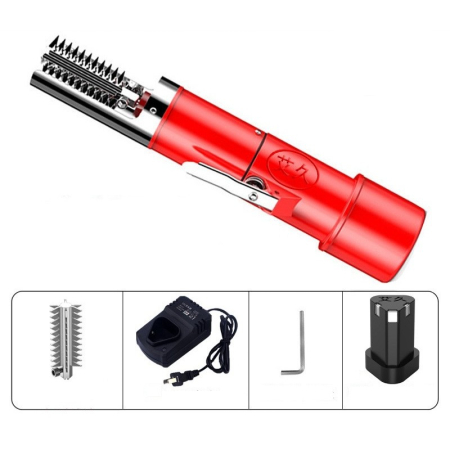 Dispozitiv Electric de Curatare Solzi Peste, , din Otel Inoxidabil, 28 x 5 cm, Rosu [4]