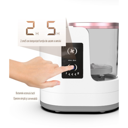 Dispozitiv Portabil de Curatare a Pensulelor de Machiaj, , cu Functie de Uscare, 5V, 850RPM, Cablu 1.2 m, 17.3 x 12.1 x 17.5 cm, Alb [4]