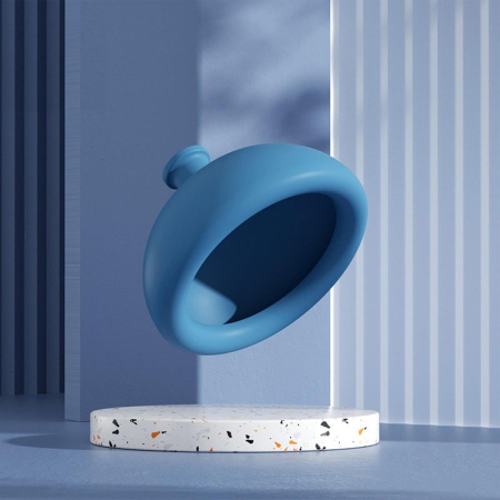 Dispozitiv Terapeutic Sputa, , Cupa pentru Terapie Toracica, Dispozitiv de Eructare, pentru Adulti si Copii, 10 x 6.5 cm, din Silicon, Albastru [1]