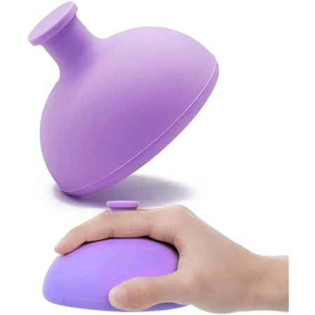 Dispozitiv Terapeutic Sputa, , Cupa pentru Terapie Toracica, Dispozitiv de Eructare, pentru Sugari si Copii, 7.5 x 6 cm, din Silicon, Mov [1]