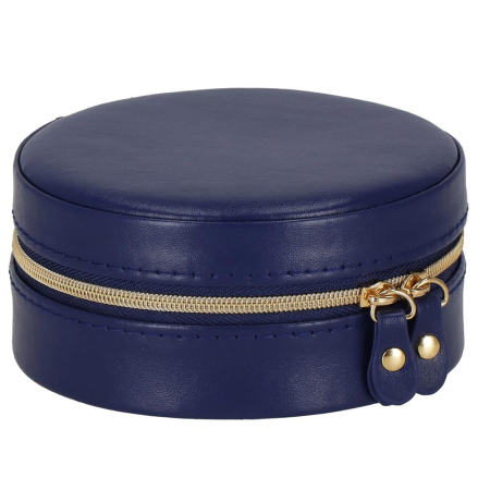 (DL) Cutie depozitare si organizare bijuterii, MDF, piele ecologica, 11 x 5cm, albastru marin [15]