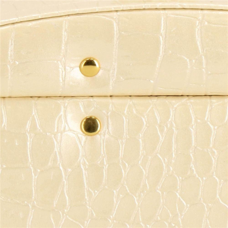 (DL) Cutie depozitare si organizare bijuterii, MDF, piele ecologica si velur, 17,5 x 14 x 12,5cm, crem [13]