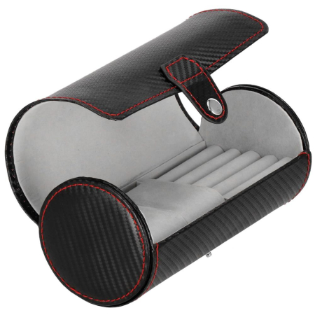 ORGANIZARE - (DL) Cutie depozitare si organizare ceasuri si alte accesorii, MDF, piele ecologica, 20x9cm, negru