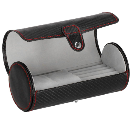 (DL) Cutie depozitare si organizare ceasuri si alte accesorii, MDF, piele ecologica, 20x9cm, negru [8]