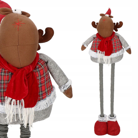 (DL) Figurina Craciun, Ren, picioare telescopice, inaltime extensibila 55-95cm [6]
