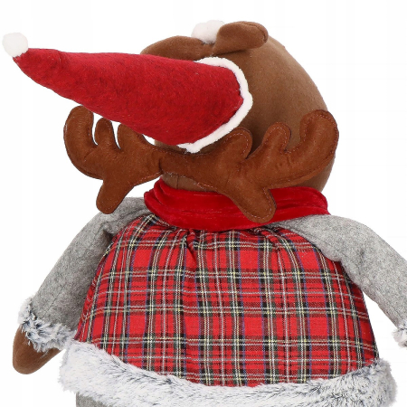 (DL) Figurina Craciun, Ren, picioare telescopice, inaltime extensibila 55-95cm [13]