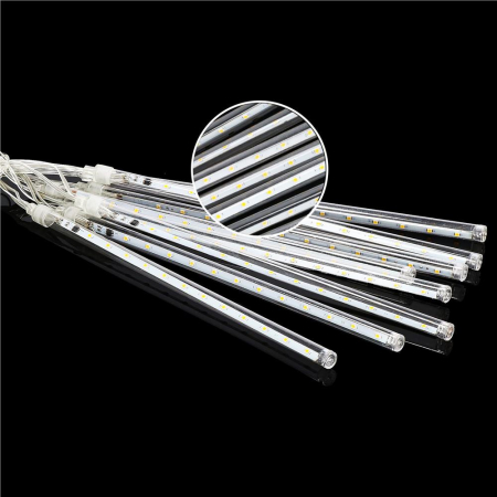 (DL) Instalatie de Craciun, 8 tuburi, 30cm, 144 LED, ploaie de meteoriti, galben [8]