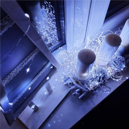 (DL) Instalatie lumina decorativa cu 300 LED-uri, telecomanda, 30m, iluminare alba [10]
