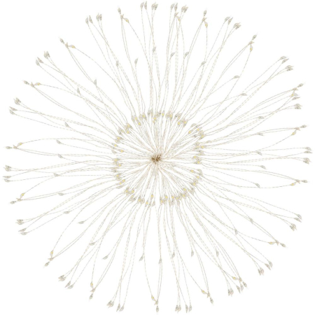 (DL) Instalatie lumina decorativa STAR cu 100 LED-uri, diametru 30cm, alimentare baterii, iluminare galbena [7]