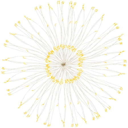 (DL) Instalatie lumina decorativa STAR cu 100 LED-uri, diametru 30cm, alimentare baterii, iluminare galbena [9]