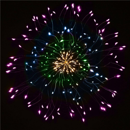 Disponibil livrare locker S - (DL) Instalatie lumina decorativa STAR cu 100 LED-uri, diametru 40cm, telecomanda, iluminare multicolora