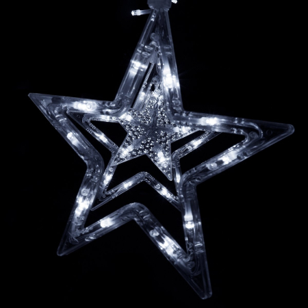 (DL) Instalatie lumina tip perdea cu 138 LED-uri, 2m, pentru interior/exterior, iluminare alb rece [4]