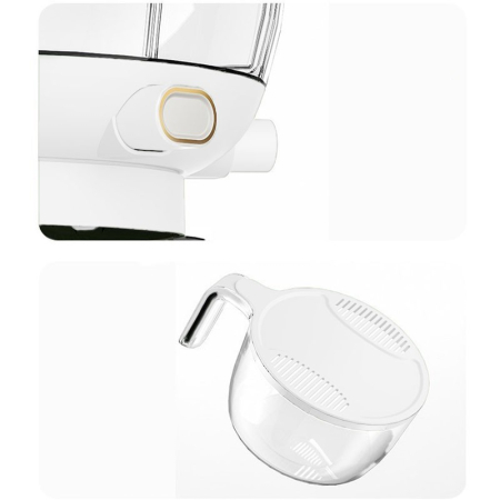 Dozator etajat de cereale , rotativ 360, 6 compartimente, capacitate 10L, cofrag special pentru oua, vas pentru scurgerea cerealelor, 35x27.5 cm, alb [9]