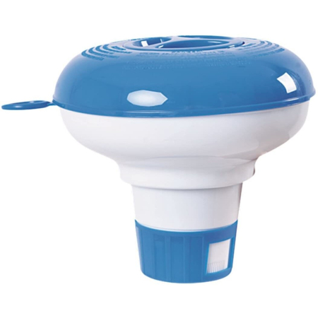 Accesorii piscine - Dozator plutitor pentru pastile de clor, dozare reglabila, albastru si alb