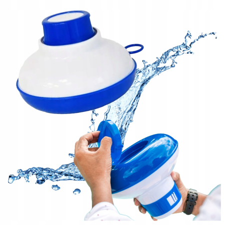 Dozator plutitor pentru pastile de clor, dozare reglabila, albastru si alb [3]