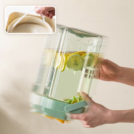 Dozator portabil pentru bauturi , 3.5 litri, capac etans, duza deschidere/inchidere, recipent din plastic, gradat, filtru, maner, pentru diverse bauturi, 29.7 x 14.1 x 14.4 cm, verde [7]