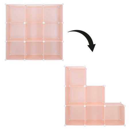 Dulap copii, modular cu 9 compartimente, PVC, 110x110x37 cm, multicolor [17]